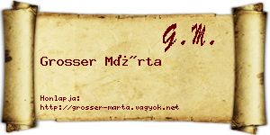 Grosser Márta névjegykártya